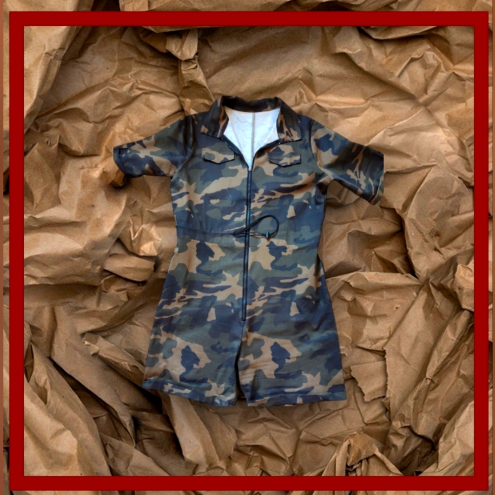 Chamoflauge one piece shirts jumpsuit